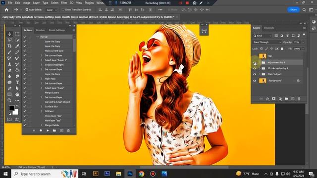 Oil Filter Effect Photoshop Action смотреть онлайн