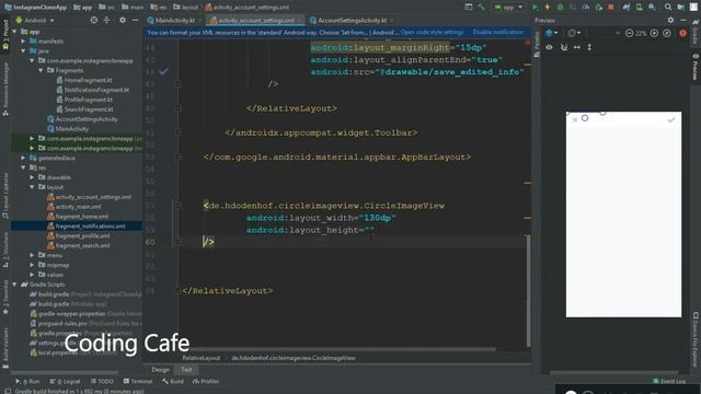 Kotlin Instagram App - Android Studio Kotlin Project Tutorial 05 - Account Settings UI смотреть онлайн
