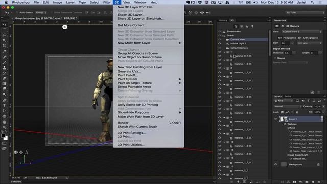 Photoshop - 3D Menu - Group Objects смотреть онлайн