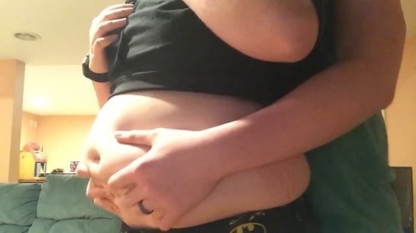 Stuffed belly with my boyfriend