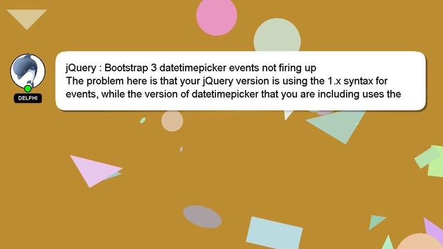 jQuery : Bootstrap 3 datetimepicker events not firing up смотреть онлайн