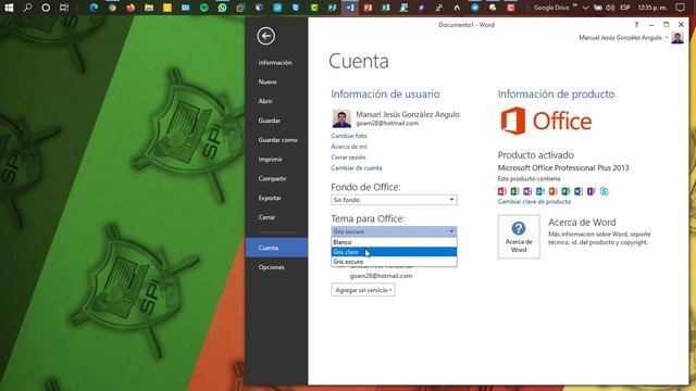 Activar modo oscuro en Microsoft office 2013-2019 смотреть онлайн