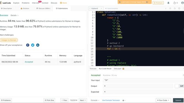 Leetcode 13 Roman to Integer - Python смотреть онлайн