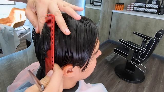 How To SCISSOR CUT Men's hair | Medium Length Gent's Haircut | Step by Step Tutorial смотреть онлайн