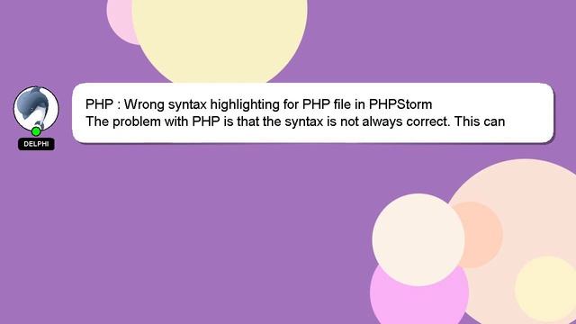 PHP : Wrong syntax highlighting for PHP file in PHPStorm смотреть онлайн