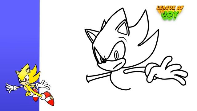 How to DRAW SUPER SONIC - Sonic the Hedgehog - step by step drawing tutorial смотреть онлайн