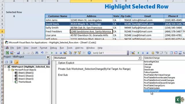 Use this SIMPLE TRICK to Highlight a Selected Row in Microsoft Excel смотреть онлайн