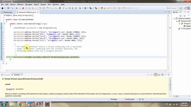 How to find the top 3 youngest people using Java 8 Stream? | Streams in Java 8 смотреть онлайн