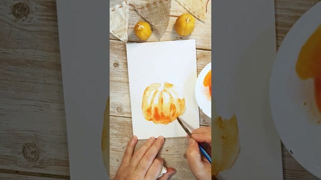 рисуем тыкву акварелью смотреть онлайн