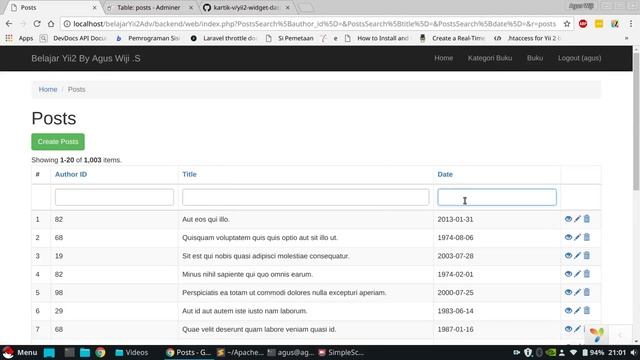 15. Yii2 Tutorial Indonesia - Cara Membuat Filter Gridview dengan Menggunakan Bootstrap Datepicker смотреть онлайн