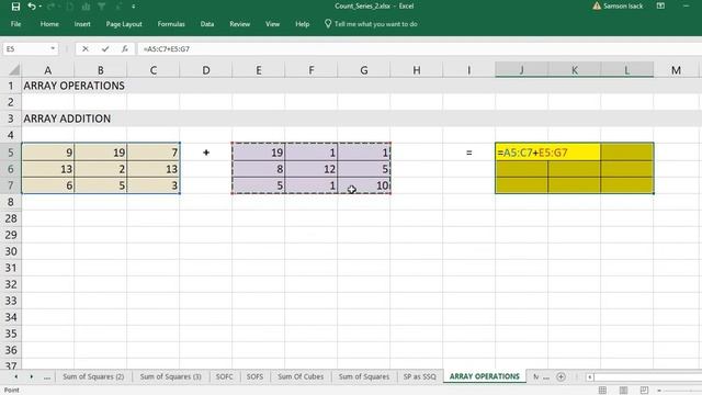 Excel : How to perform Arithmetic Addition Operation on Arrays in Excel смотреть онлайн