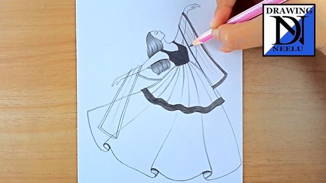 How to draw a dancing girl || Very easy beginner drawing || Pencil drawing tutorial || Easy drawing смотреть онлайн