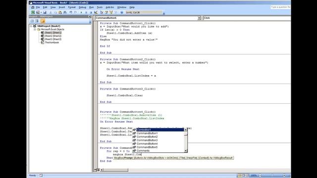 VBA Excel Scanning through ComboBox1 with a for loop смотреть онлайн