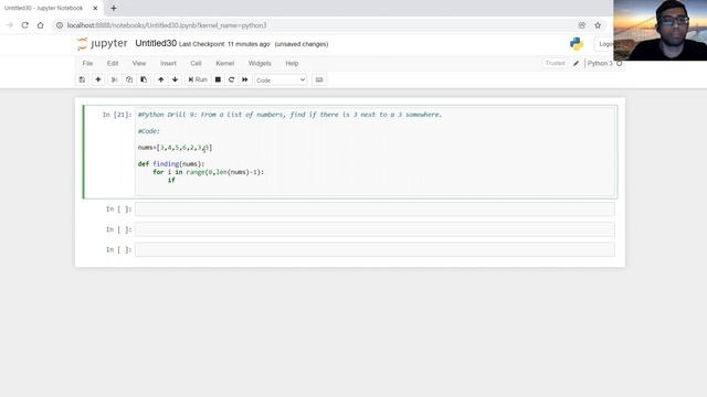 Python Drill 9: Find if there is a number next to another number смотреть онлайн