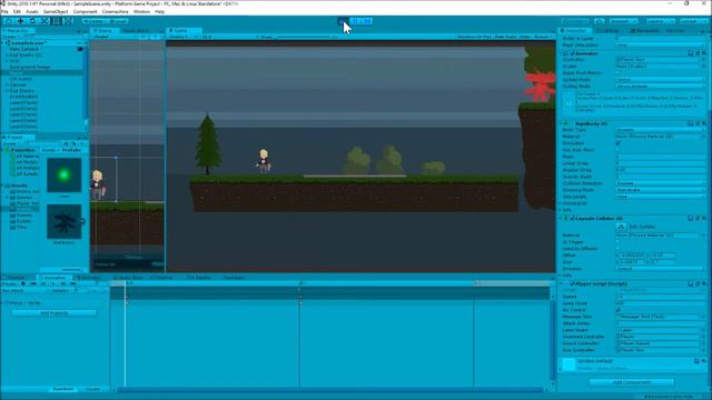 Unity Game Tutorials - Platform Game - Part 8 - Shooting Lasers смотреть онлайн