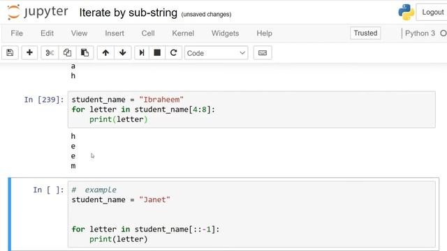 Iterate by sub string in Python смотреть онлайн