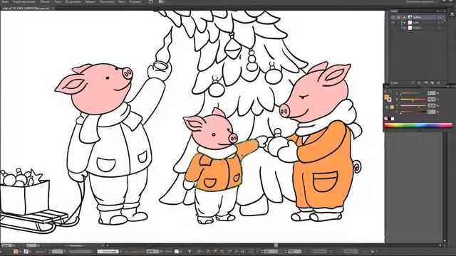Adobe Illustrator. Отрисовка иллюстрации по наброску_02 смотреть онлайн