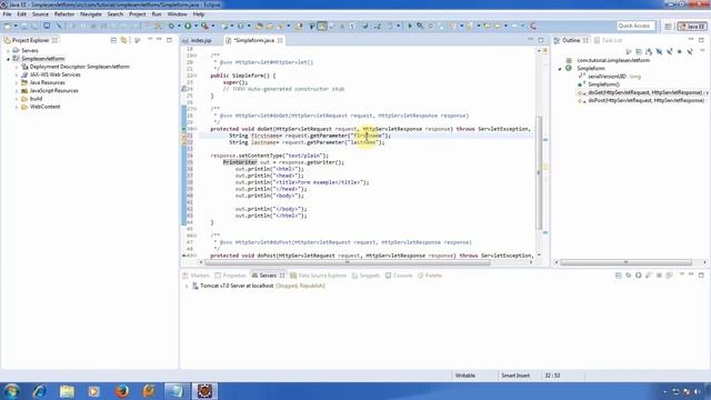 Java Beginner Tutorial - How to send data from JSP HTML FORM to servlet (POST/GET) смотреть онлайн