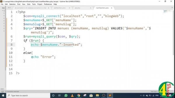 11 - INSERT Query in PHP using AJAX Function | Dynamic website development PHP & SQL tutorials 2020