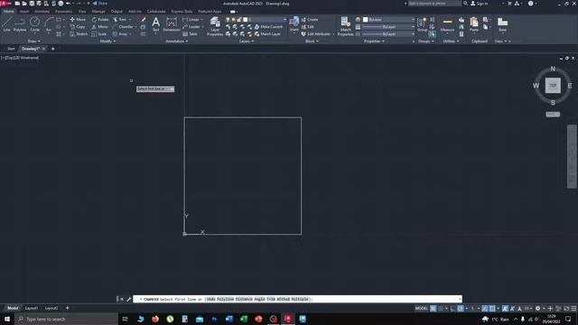 AutoCAD 2023 - Chamfer Command смотреть онлайн
