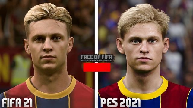 FIFA 21 vs PES 2021 - FC Barcelona Player Faces Comparison смотреть онлайн