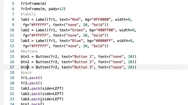 ex26 Color Labels using tkinter pt2 смотреть онлайн