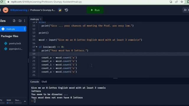 Python Programming: string length and count() method: Usage in Prof's Grumpy Assistant смотреть онлайн
