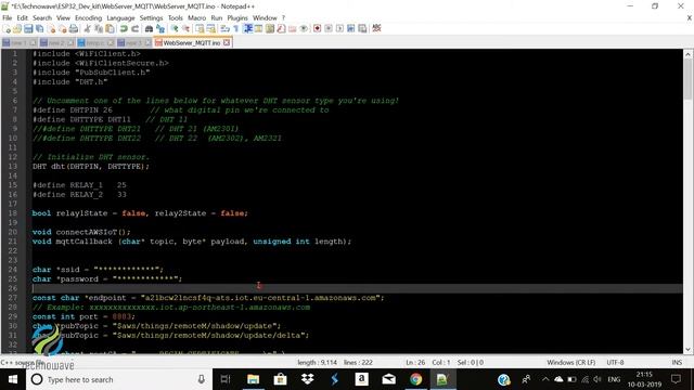 ESP32 and AWS Configuration | MQTT Protocol | Remote Monitoring | by Technowave G смотреть онлайн