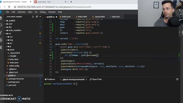 Gulp Avançado - Estrutura de dados para o site (gulp-data) смотреть онлайн