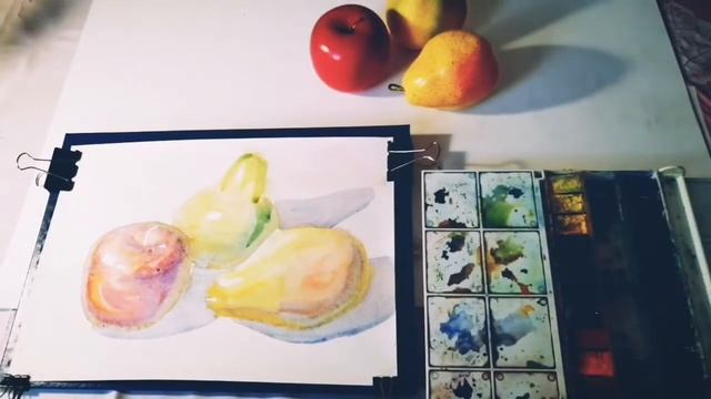Этюд фруктов акварелью смотреть онлайн