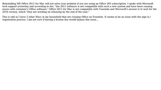 Apple: Microsoft Office 2011 No Longer Working With Yosemite 10.10.2? (5 Solutions!!)