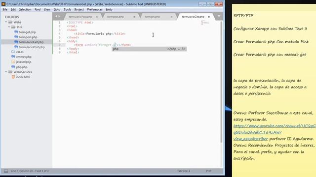 Formulario php sencillo en Sublime Text 3 смотреть онлайн