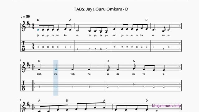 Jaya Guru Omkara chords, guitar tabs & lyrics - D смотреть онлайн