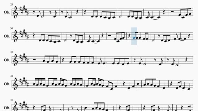 Oboe Sheet Music: How to play Mary On A Cross by Ghost