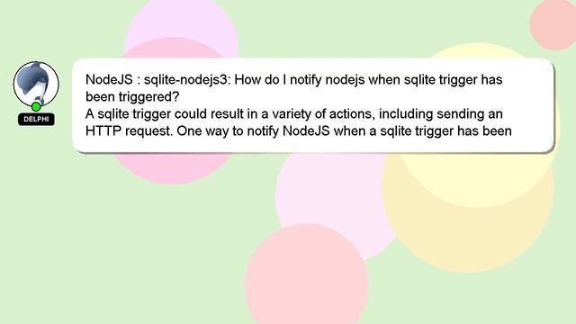 NodeJS : sqlite-nodejs3: How do I notify nodejs when sqlite trigger has been triggered? смотреть онлайн
