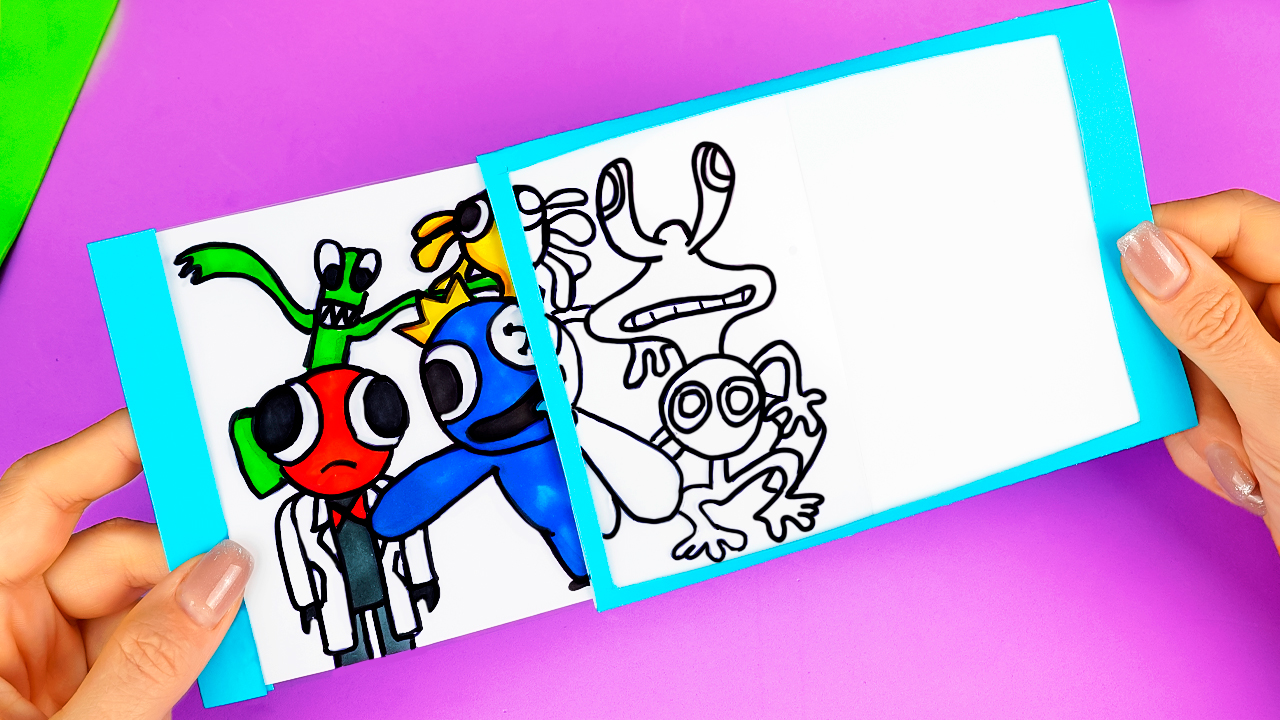 Как сделать фокус Роблокс Радужные друзья из бумаги Roblox Rainbow Friends смотреть онлайн