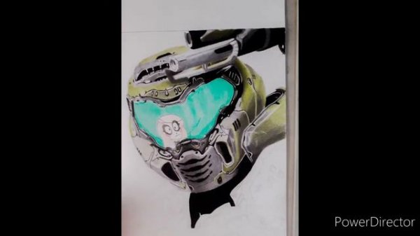 Speed draw Doom slayer from DOOM ETERNAL,art ,рисование палача рока , цветными карандашами