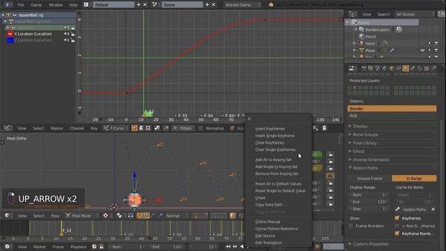 Blender Level Up уроки по анимации. Урок up03a (Анимация мяча или шарика в Блендер) смотреть онлайн