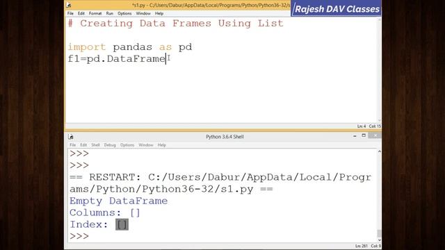 Python Data Frames Using List | Creation of Data Frame Using List in Python In Hindi #1 смотреть онлайн