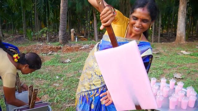 World Biggest Rose Milk Ice | Summer Special Big Rose Milk Ice Recipe | Village Style смотреть онлайн