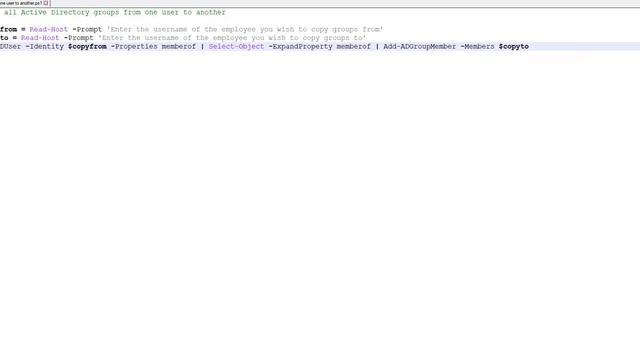Copy Active Directory Groups from one user to another смотреть онлайн