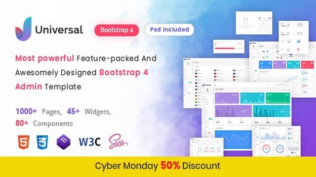Universal - Clean & Modern Responsive Bootstrap 4 Multipurpose Admin Dashboard Template | смотреть онлайн