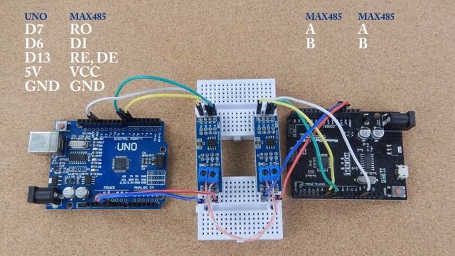 Проводное соединение Arduino через интерфейс RS-485 смотреть онлайн