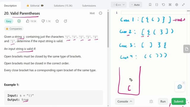 Valid Parentheses | Leetcode 20 | Stack | C++ смотреть онлайн