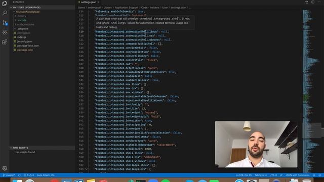 VS Code Setting: terminal.integrated.automationShell.linux смотреть онлайн
