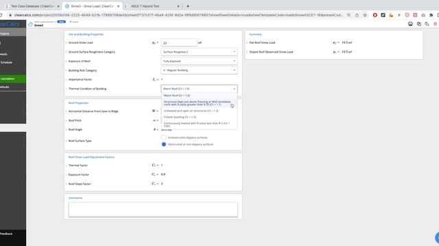 Balanced Snow Load Calculator - Example