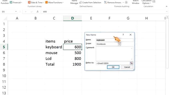 Formulas Tab Defined Name And Name Manager  In Ms Excel