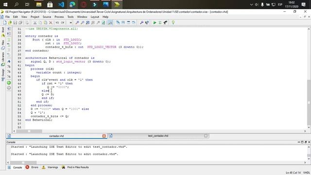 Contador Ascendente en VHDL utilizando ISE Design y Test Bench смотреть онлайн