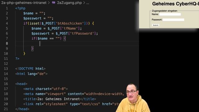 HTML/PHP 2a - Geheimes Intranet: Wir bauen nochmal ein HTML-Formular und werten es mit PHP aus смотреть онлайн