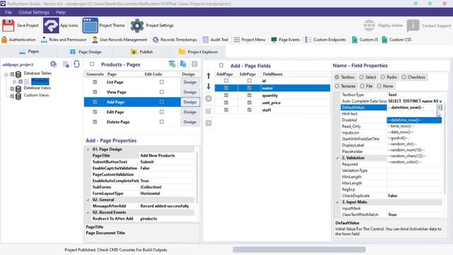 Setting Default Input Field Value in Input Field Properties | RadSystems Studio смотреть онлайн